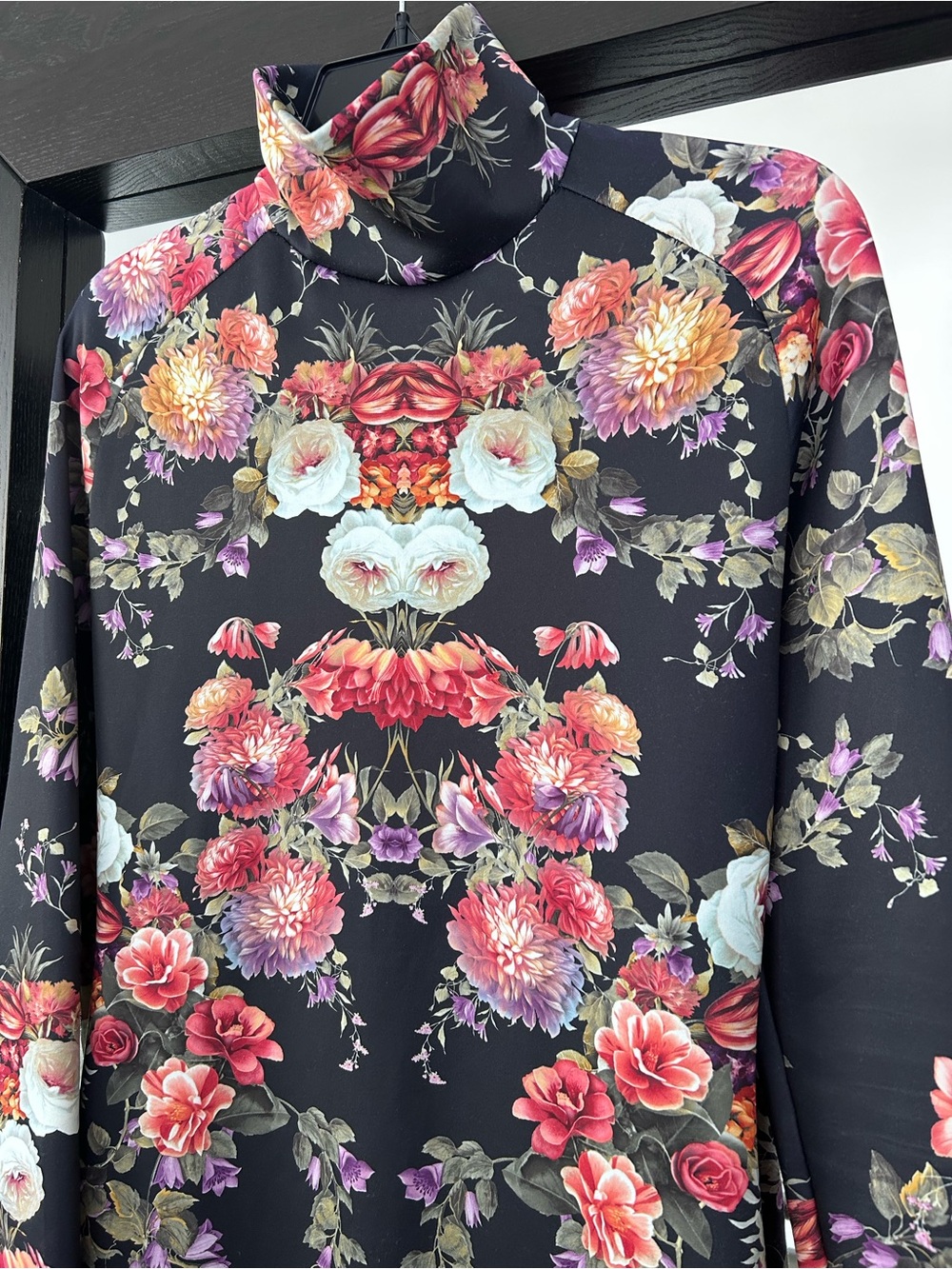 Zara Collection Floral Rose Print Dress Long sleeve turtle neck Size M